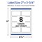 Avery TrueBlock Matte White Paper Labels, 2" x 3-3/4" Rectangle